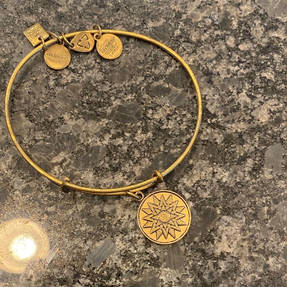 Alex and Ani Gold Sun Charm Bracelet
